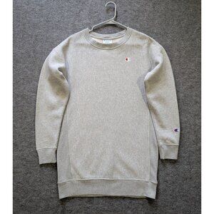 Champion Reverse Weave Sweatshirt Dress Womens Small Gray